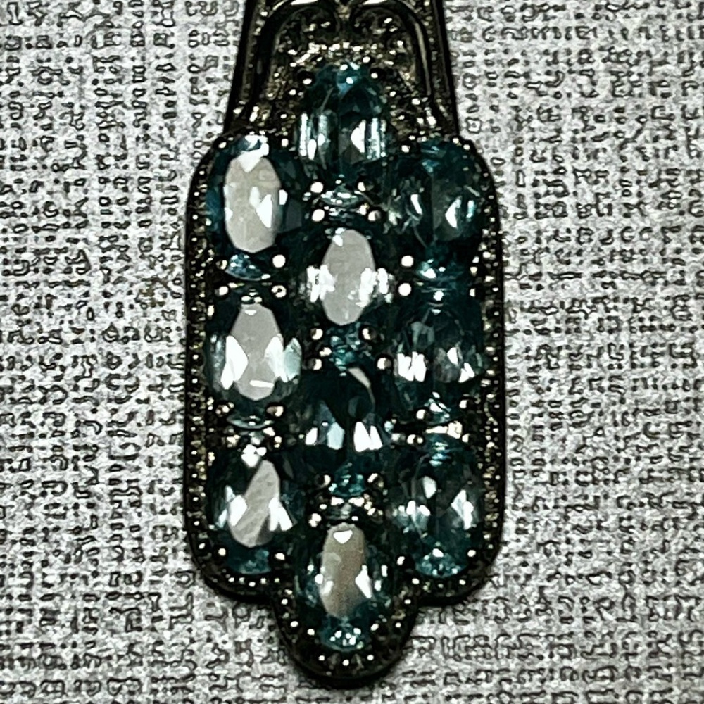 Sky Blue Topaz Necklace 20 inch Stainless Steel. 6.4 ctw